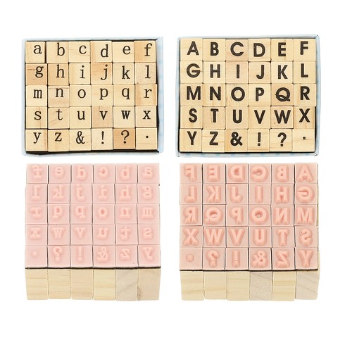 60pcs letter stamps wood - 60pcs,